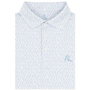 Rhoback White and Blue Numeric Polo